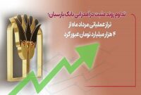 تراز عملیاتی بانک پارسیان در مرداد از ۴ هزار میلیارد تومان گذشت